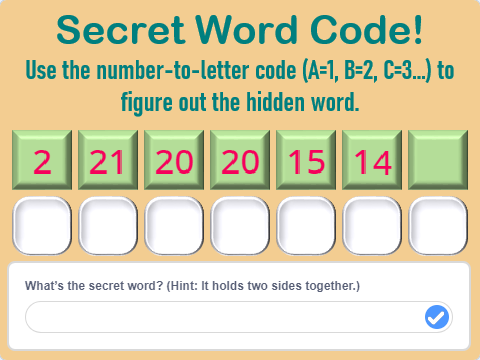 Lesson 144 – Secret Word Code Image