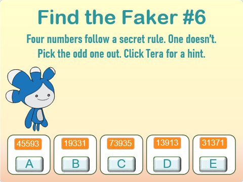 Lesson 206 – Find the Faker #6 – All Digits Even/Odd Image