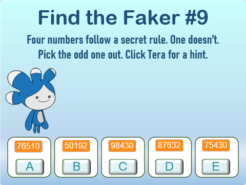 Lesson 209 – Find the Faker #9 – Monotone Digits Image